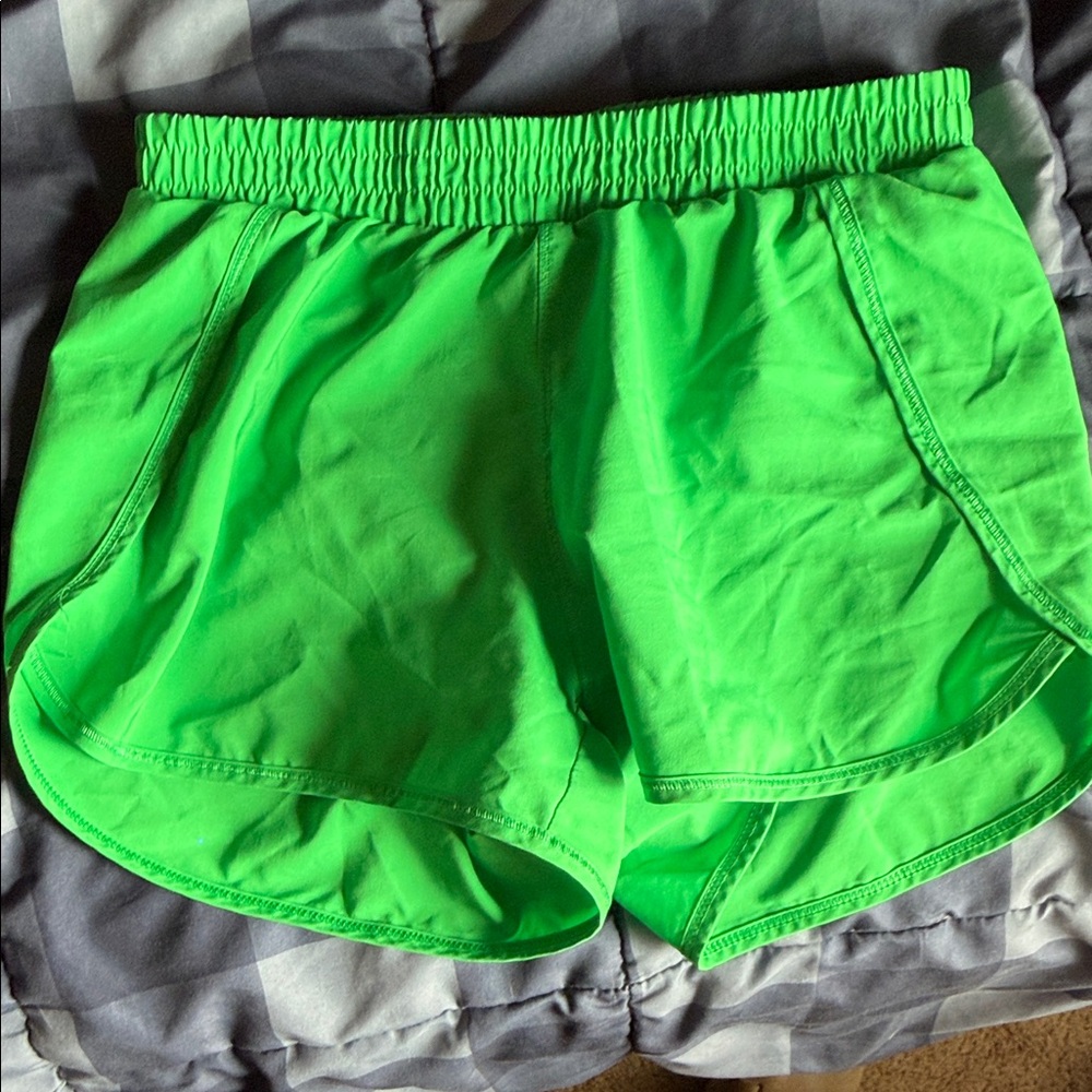 all in motion neon green girls athletic shorts size L10/12